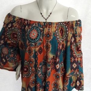 🌞Boho multicolor blouse🌞NWOT